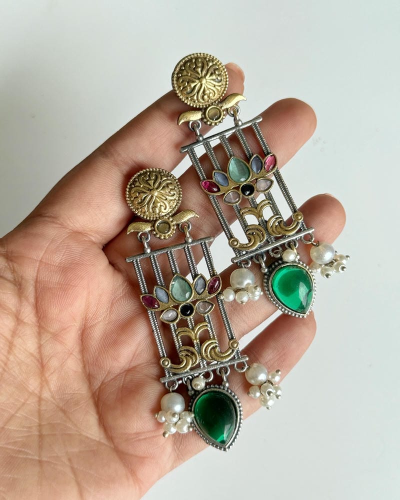 JIGNA DUAL TONE EARRINGS