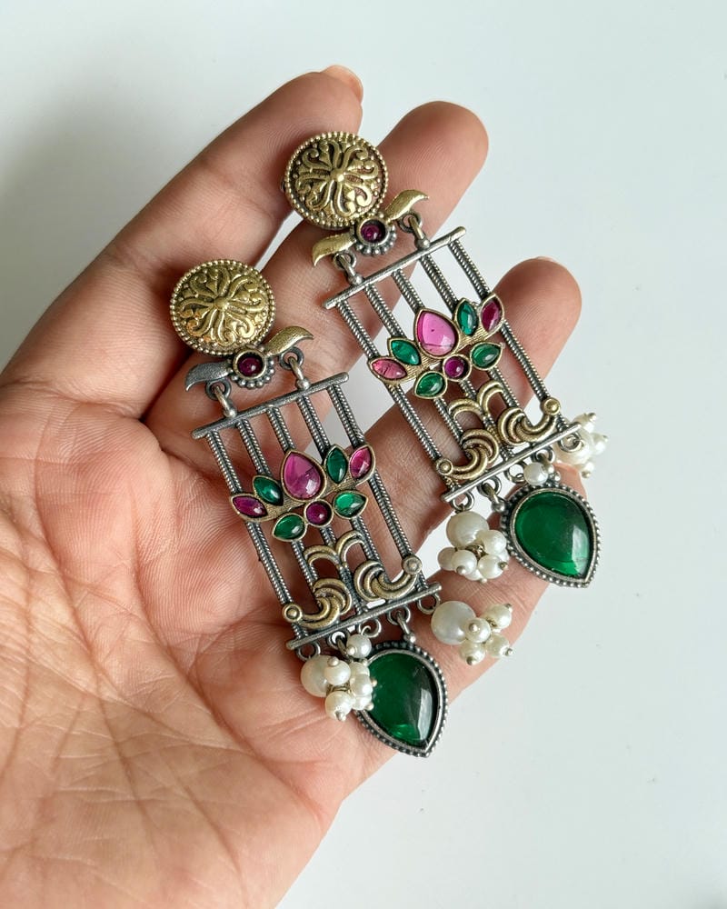 JIGNA DUAL TONE EARRINGS