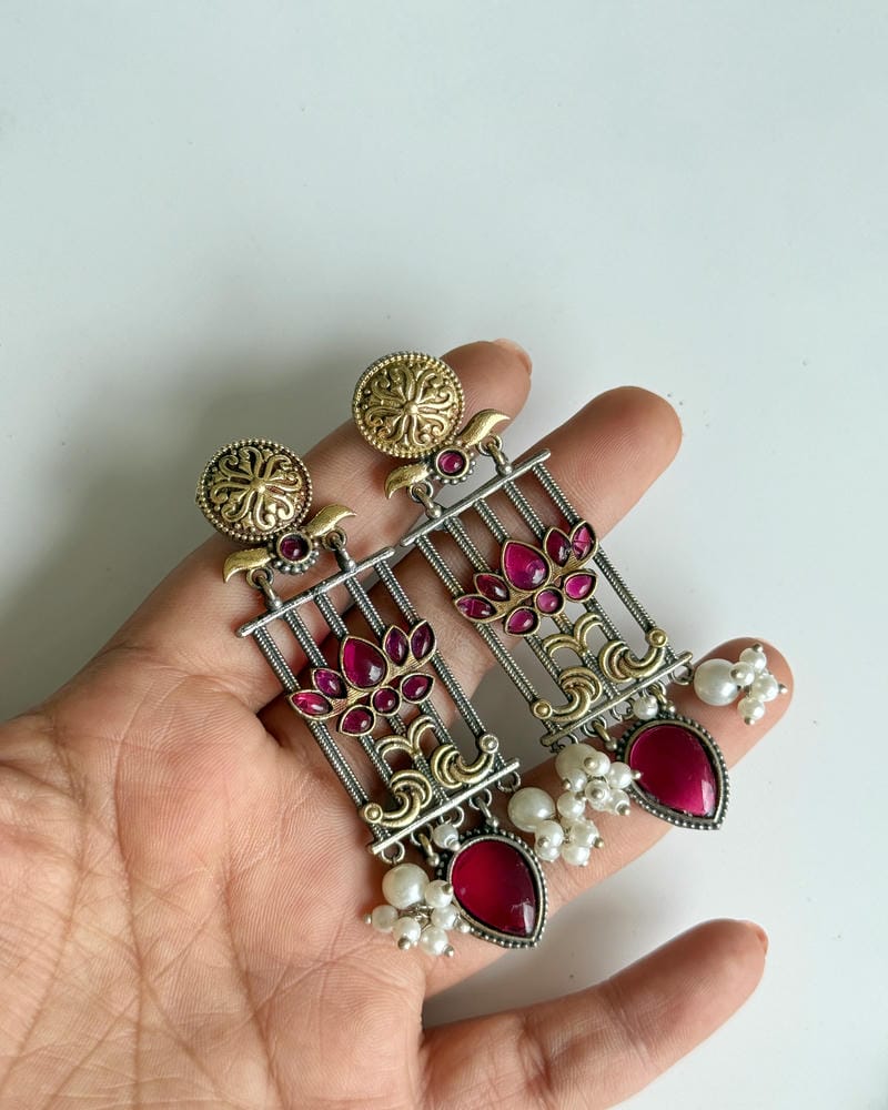 JIGNA DUAL TONE EARRINGS