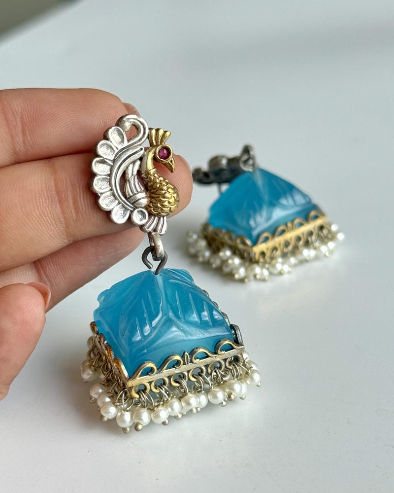 MAYURI DUAL TONE STONE JHUMKA
