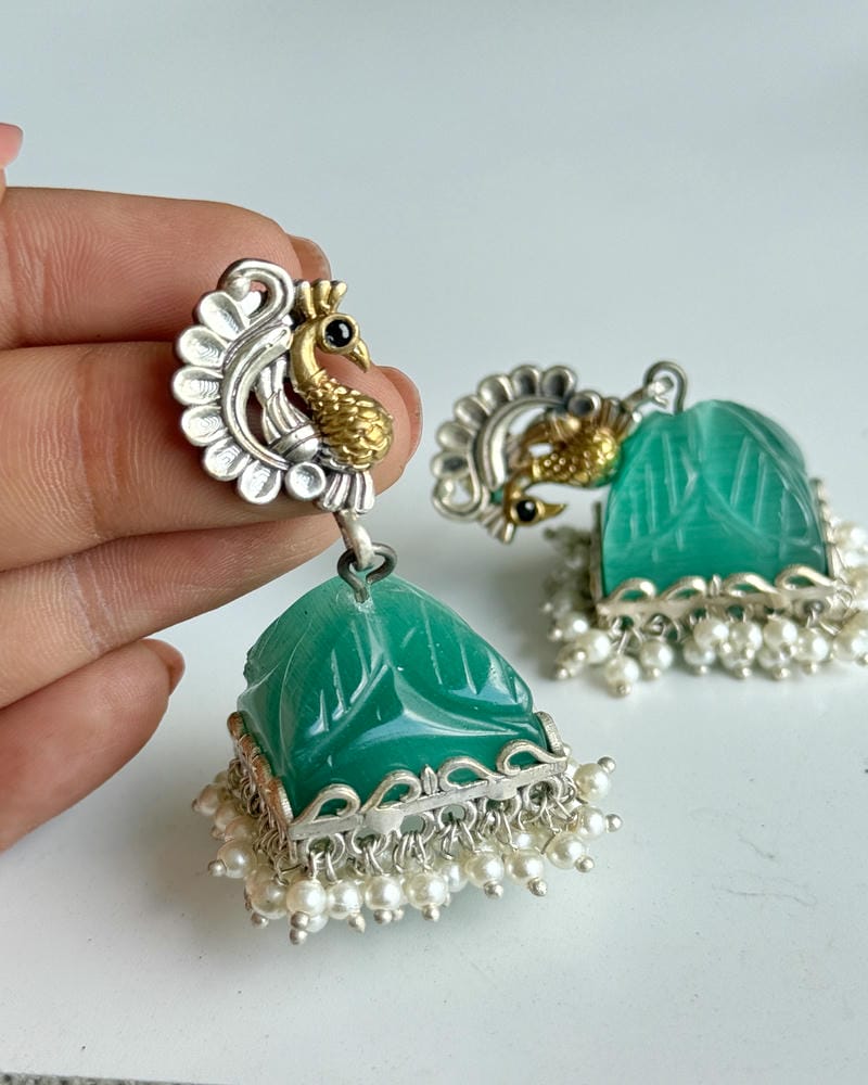 MAYURI DUAL TONE STONE JHUMKA