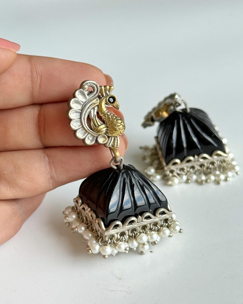 MAYURI DUAL TONE STONE JHUMKA