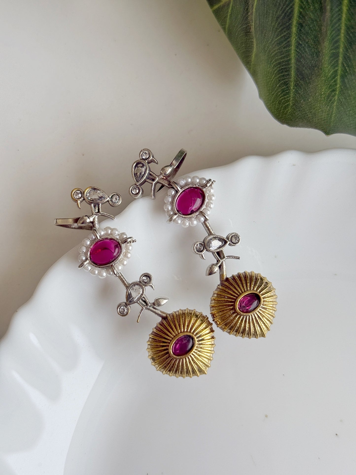 PEACOCK CUFF EARRINGS NEW