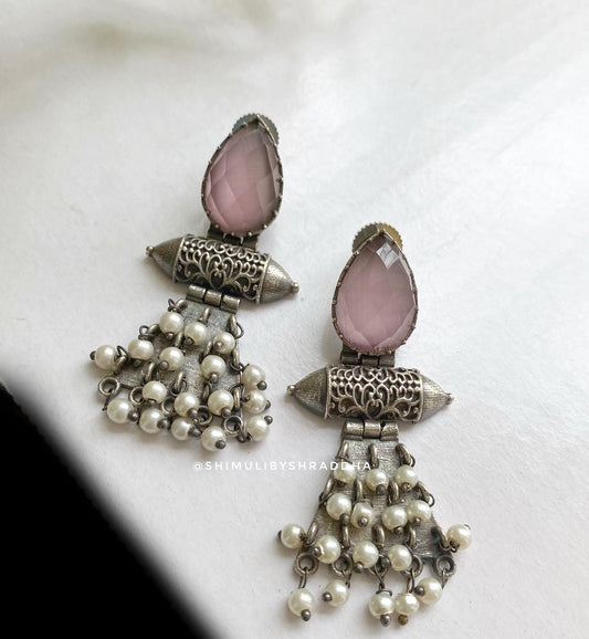 SILVERLOOKALIKE STUD EARRINGS