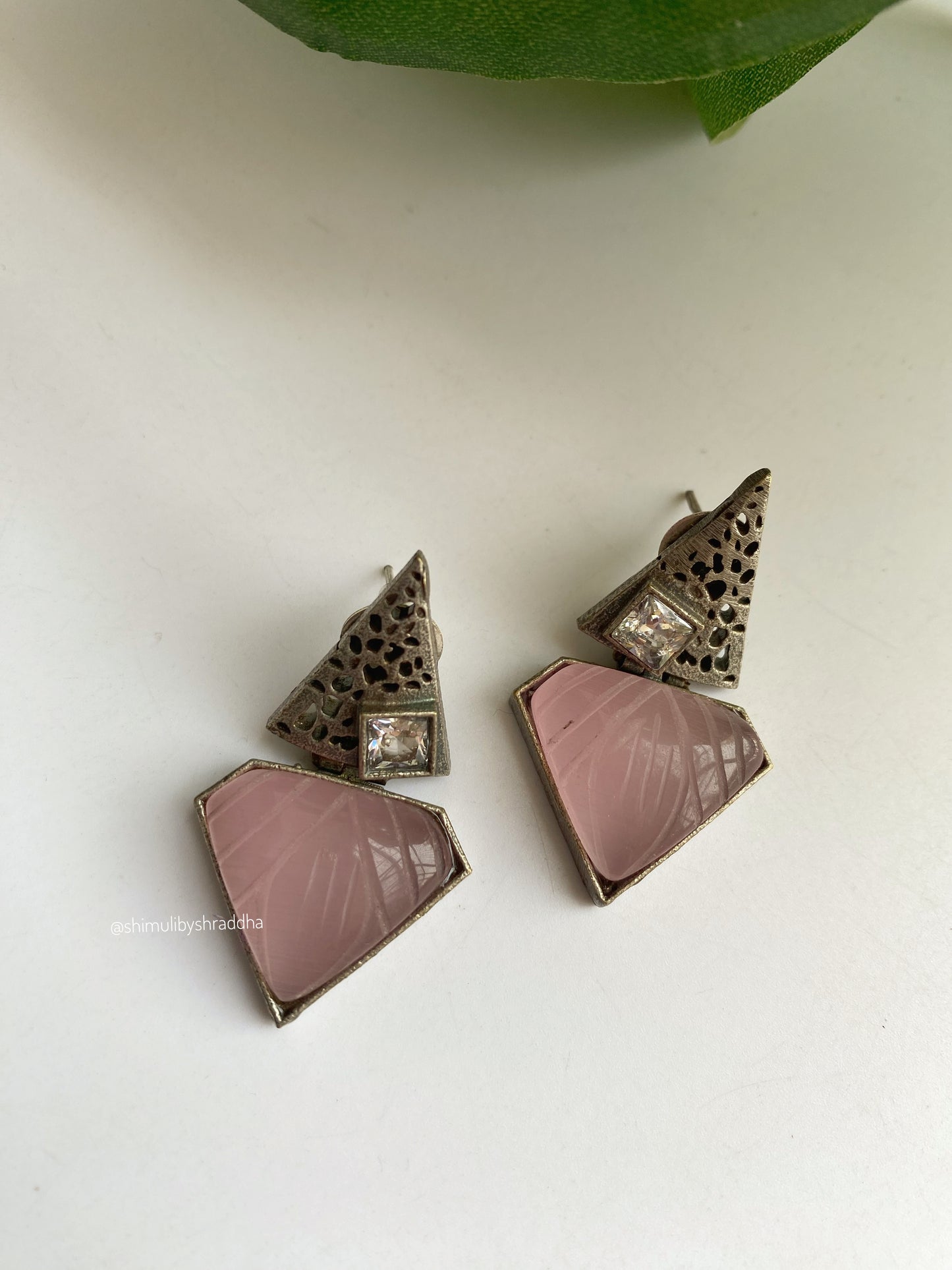 SILVERLOOKALIKE STUD EARRINGS