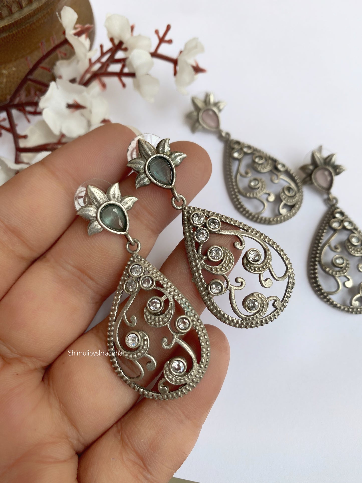 SILVERLOOKALIKE EARRINGS