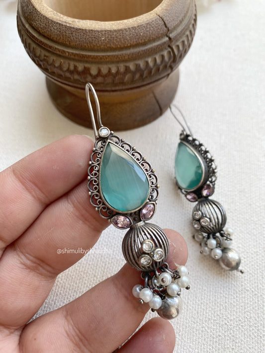 UJHALA STONE HOOK EARRINGS