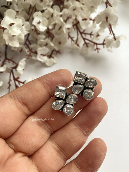 GERMAN SILVER STUD EARRINGS