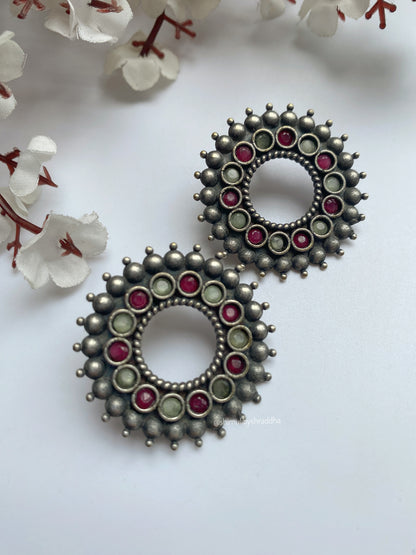 SILVERLOOKALIKE STUD EARRINGS