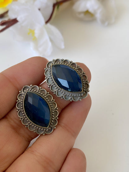 SILVERLOOKALIKE STUD EARRINGS