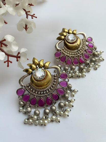 RACHNA DUAL TONE STUD EARRINGS