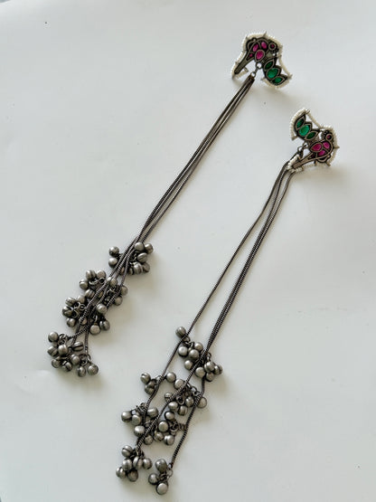 OXIDISED GHUNGHAROO KASHMIRI EARRINGS