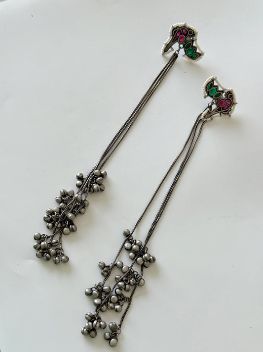 OXIDISED GHUNGHAROO KASHMIRI EARRINGS