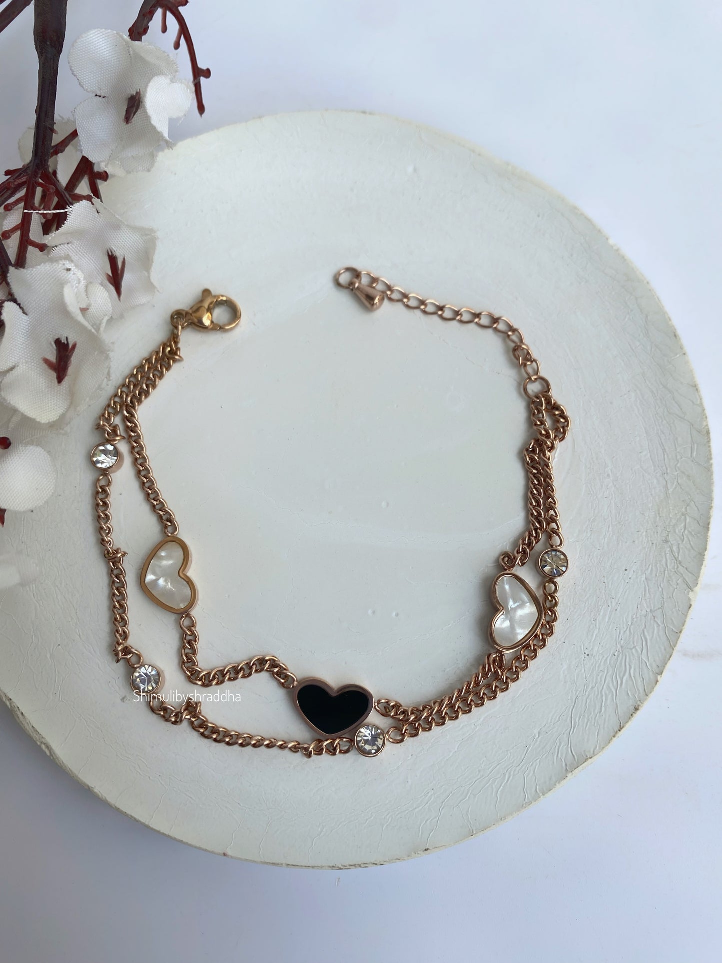 PATRICIA HEART BRACELET - ROSE GOLD