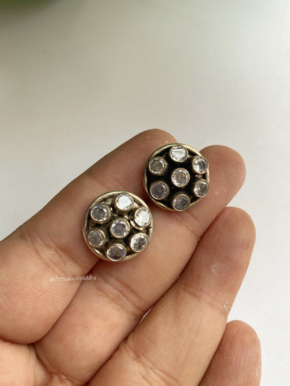 GERMAN SILVER STUD EARRINGS