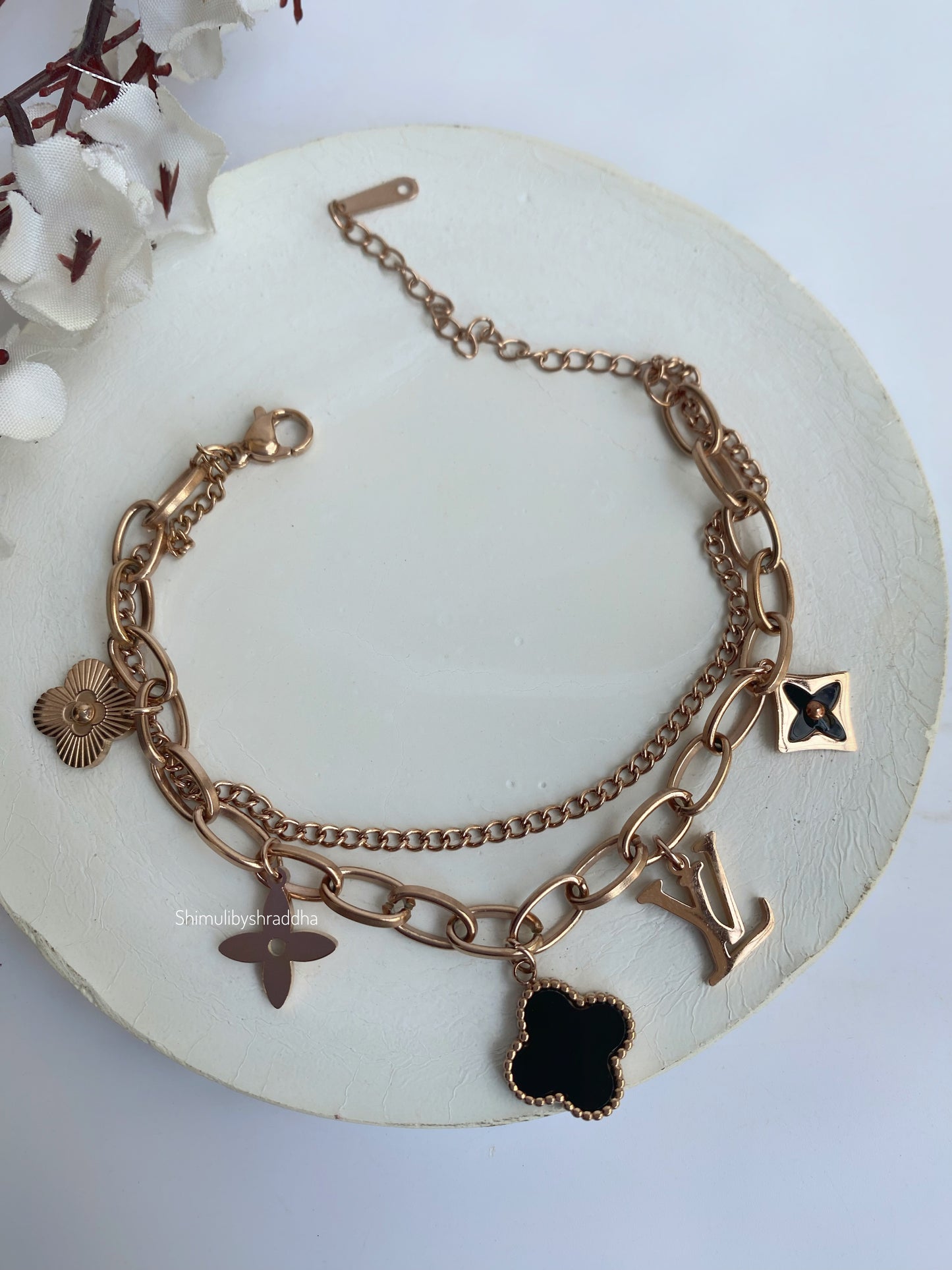 MARY LAYERED BRACELET - ROSE GOLD