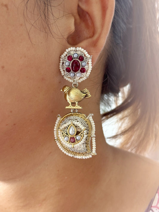 VARSHA DUAL TONE EARRINGS