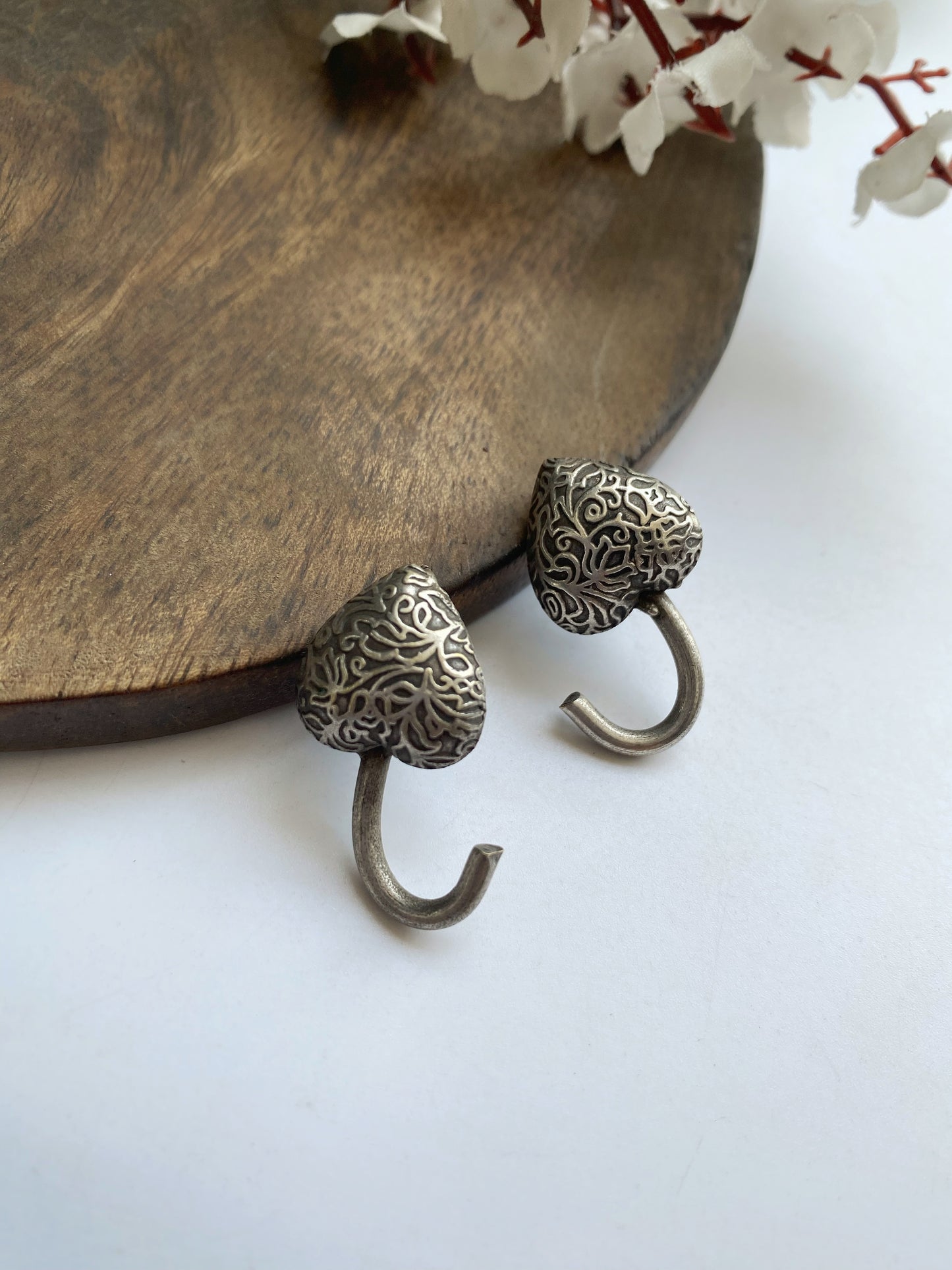 SILVERLOOKALIKE STUD EARRINGS