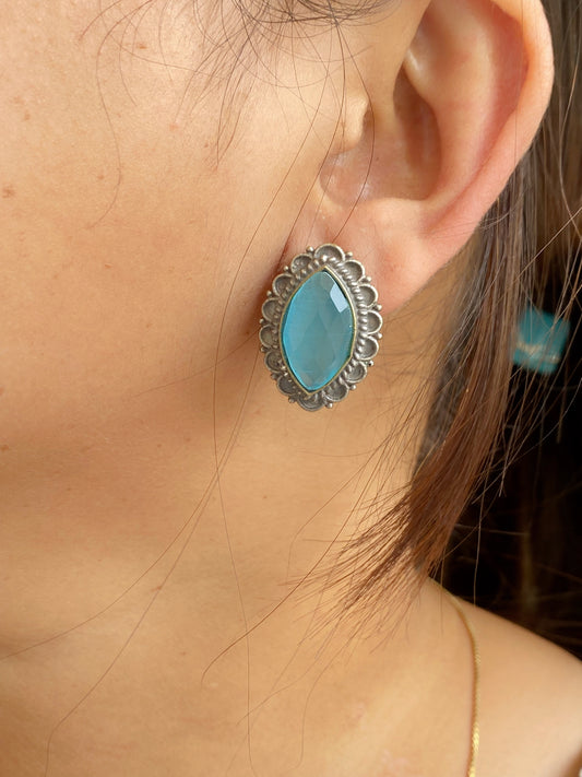 SILVERLOOKALIKE STUD EARRINGS