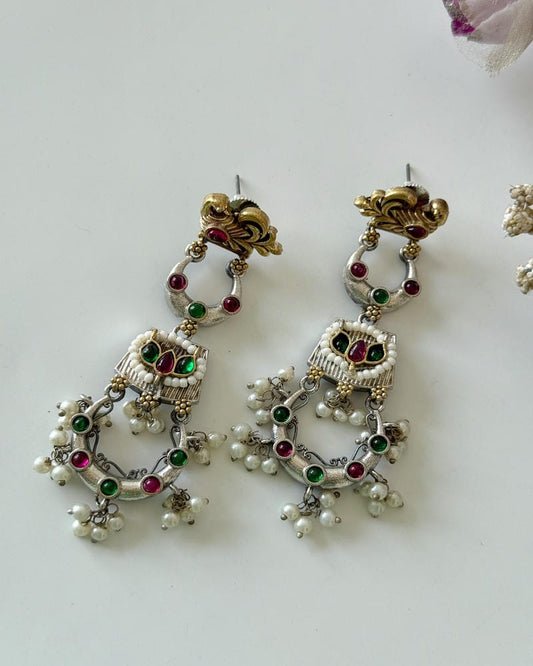 AKANKSHA DUAL TONE EARRINGS