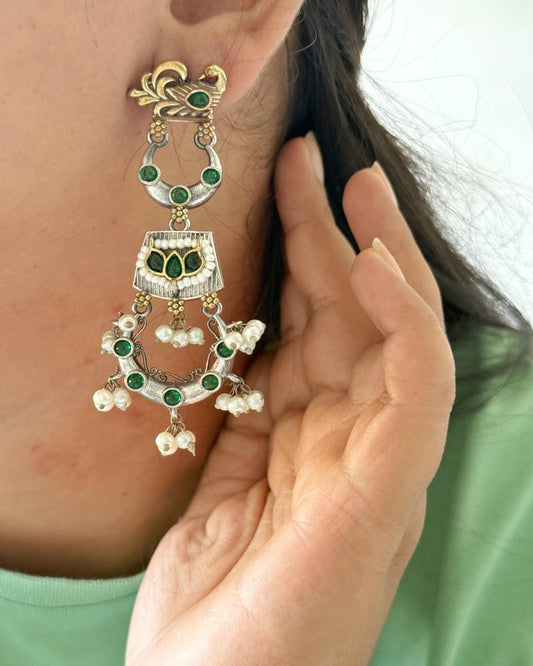 AKANKSHA DUAL TONE EARRINGS