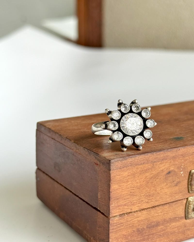 FLOWER STONE RING