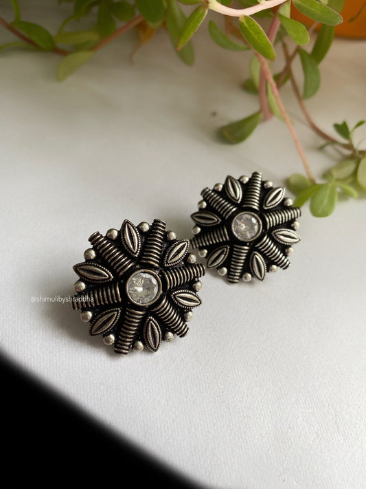 GERMAN SILVER STUD EARRINGS