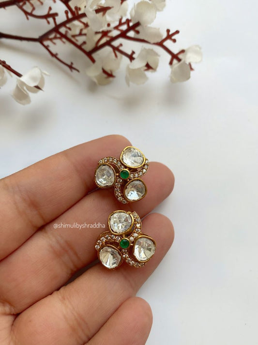 ANJITA POLKI FLOWER STUDS