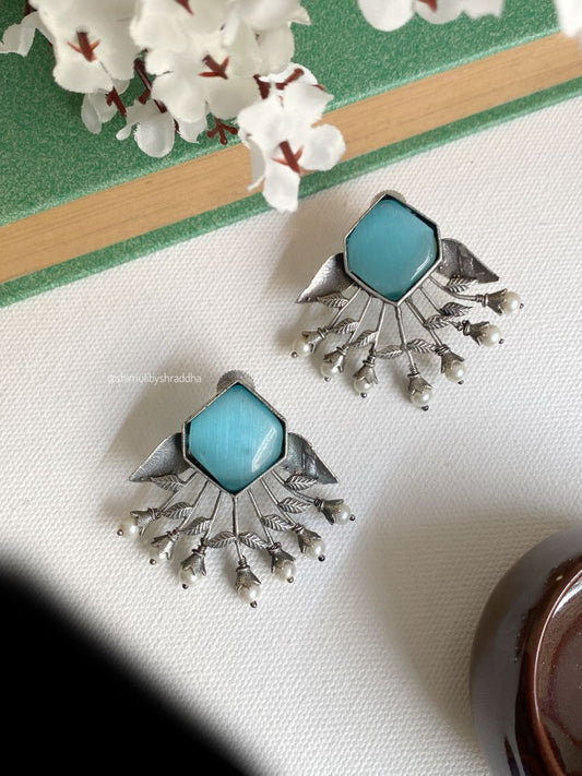 SILVERLOOKALIKE STUD EARRINGS