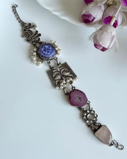 OXIDISED NATURAL STONE BRACELETS