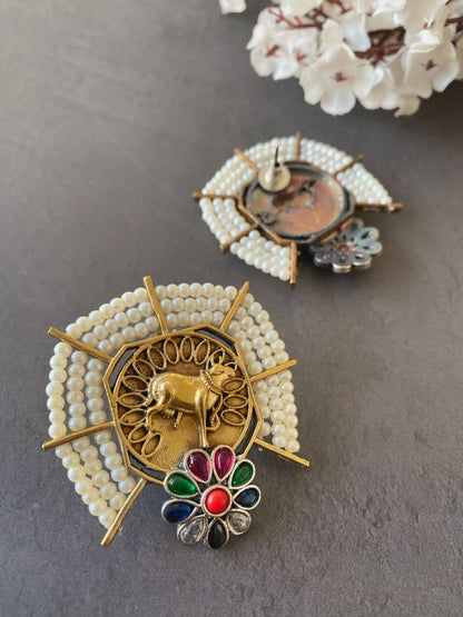 NILANSHI DUAL TONE EARRINGS