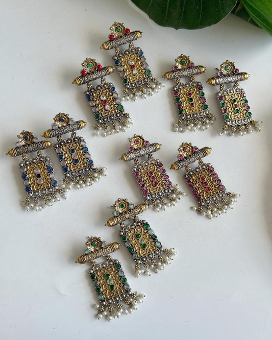 MISHKA DUAL TONE EARRINGS