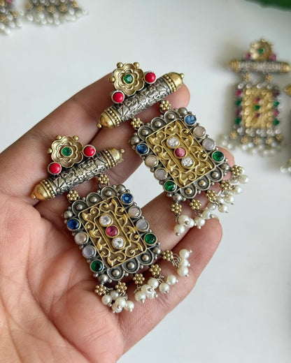 MISHKA DUAL TONE EARRINGS