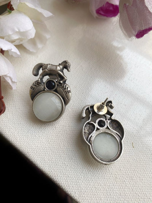 SILVERLOOKALIKE STUD EARRINGS