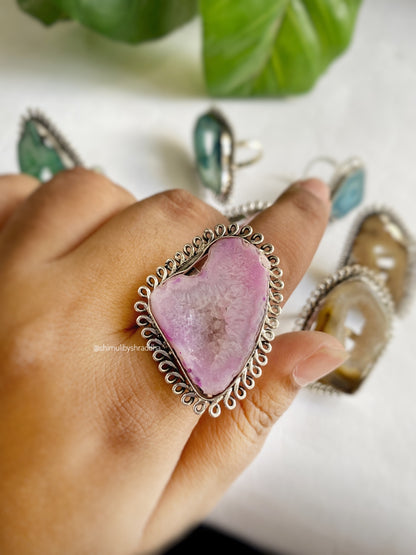 DRUZY STONE ADJUSTABLE RINGS