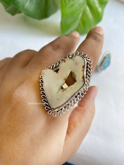 DRUZY STONE ADJUSTABLE RINGS