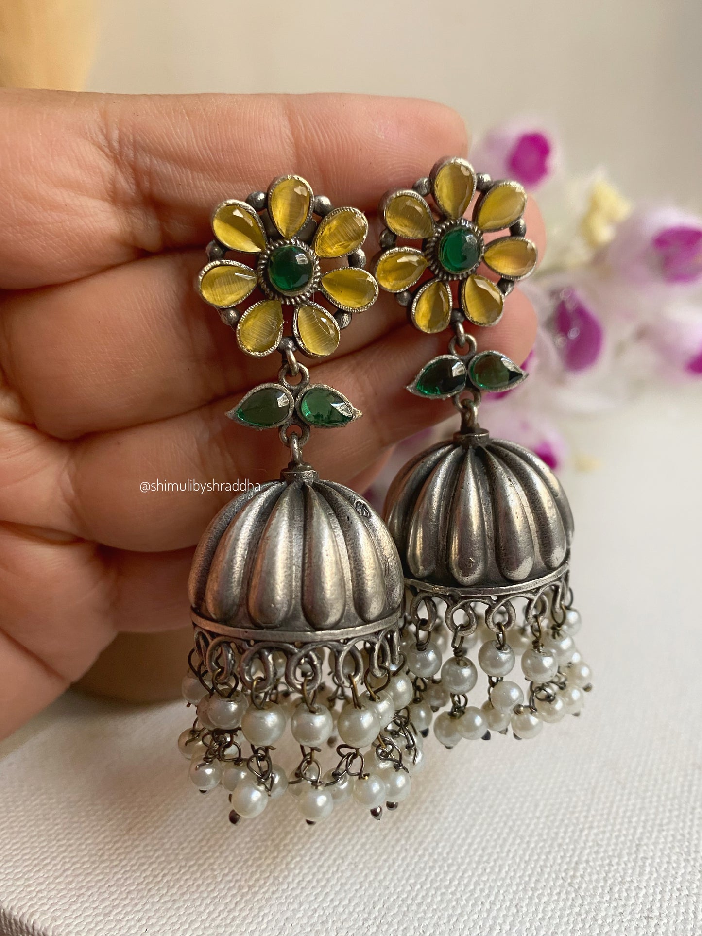 HENNA FLOWER JHUMKA