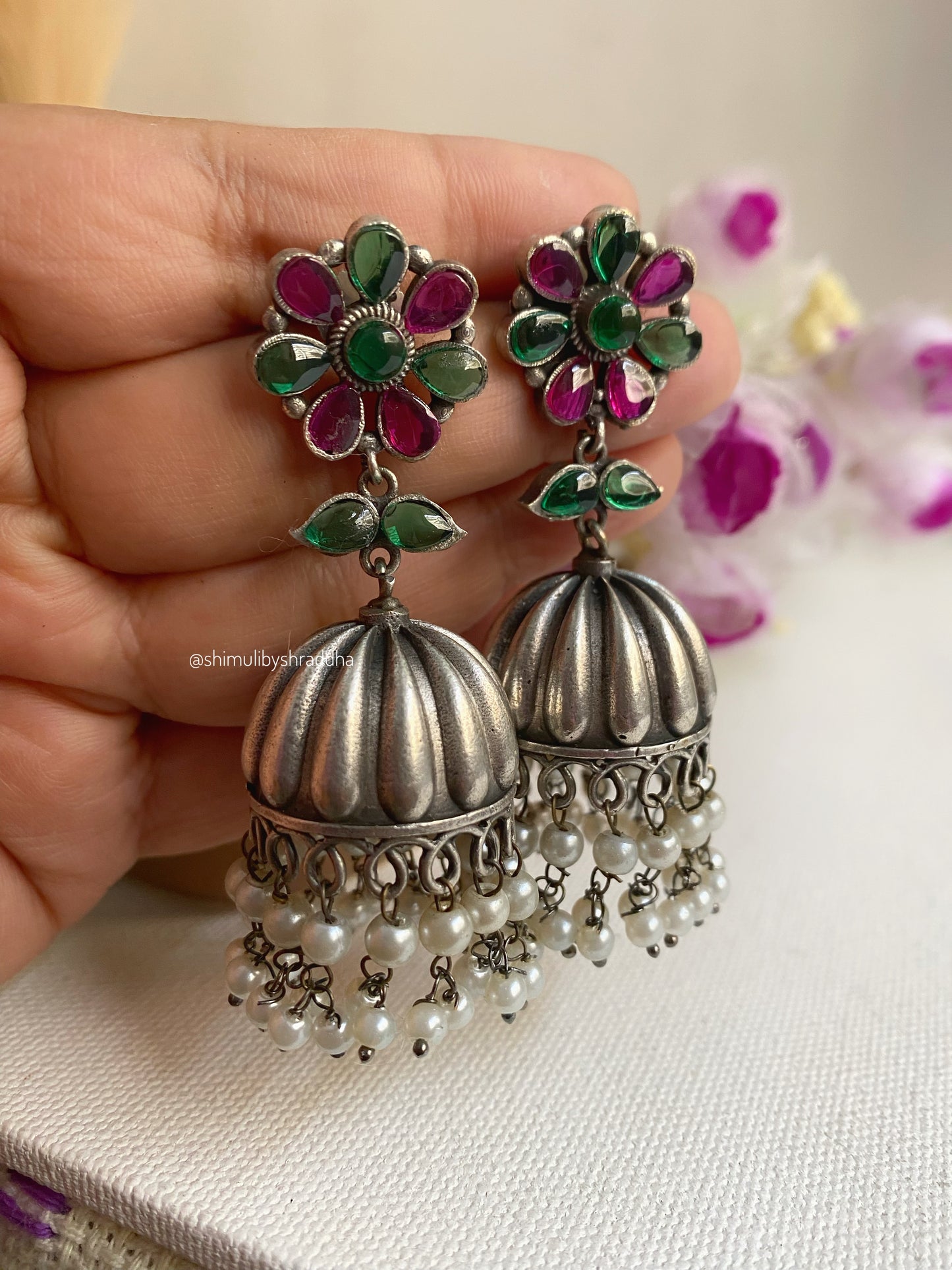 HENNA FLOWER JHUMKA