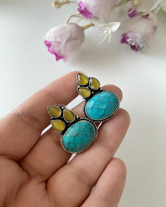 GERMAN SILVER STUD EARRINGS