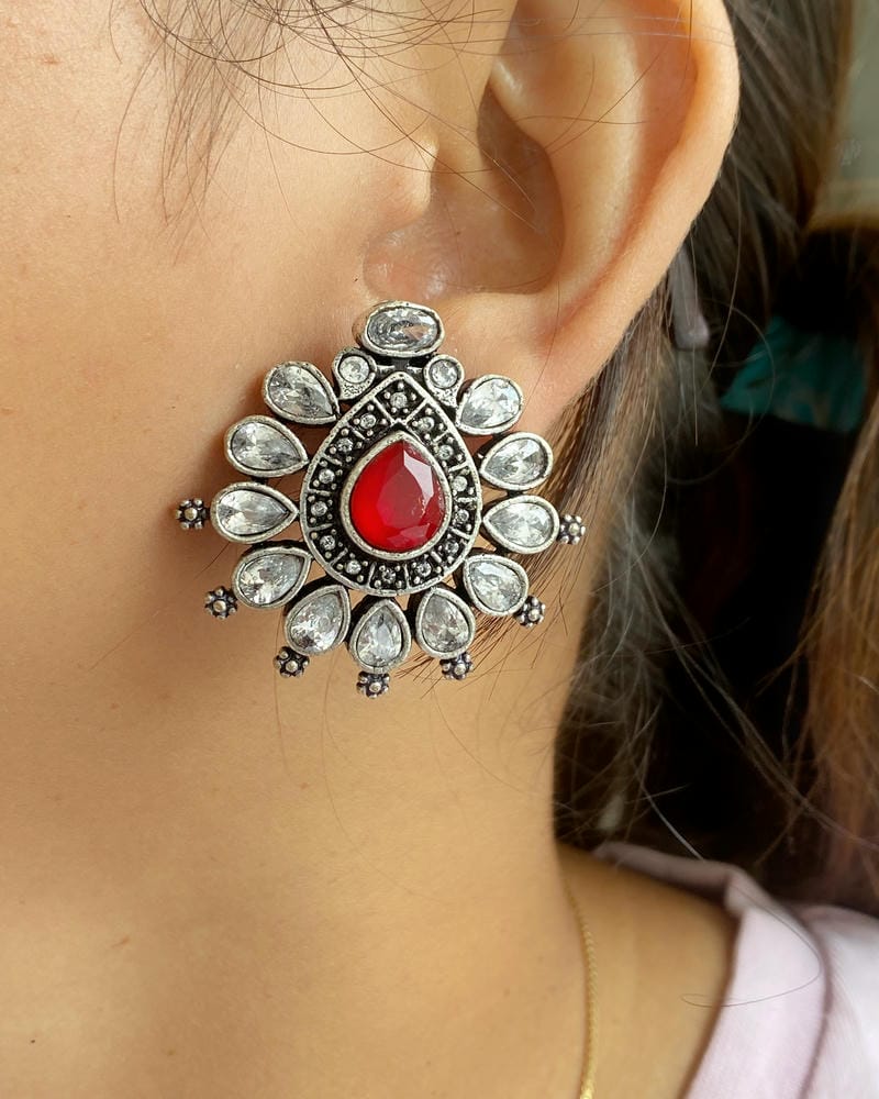 GERMAN SILVER STUD EARRINGS