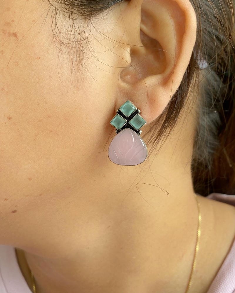 GERMAN SILVER STUD EARRINGS