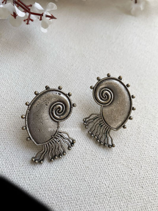 SILVERLOOKALIKE STUD EARRINGS