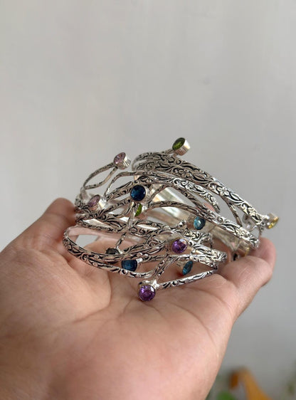 GERMAN SILVER STONE BRACELET