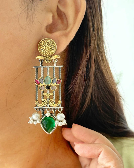 JIGNA DUAL TONE EARRINGS