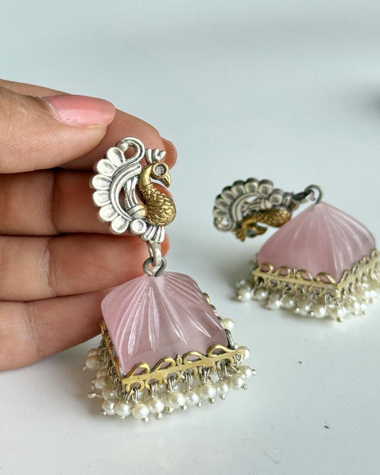 MAYURI DUAL TONE STONE JHUMKA