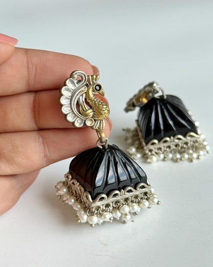 MAYURI DUAL TONE STONE JHUMKA